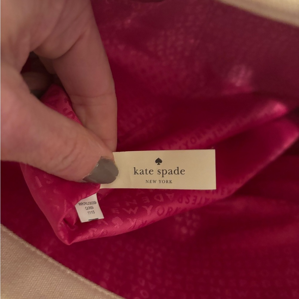 kate spade Canvas Tote in Cream, Black & Pink - Picture 2 of 8